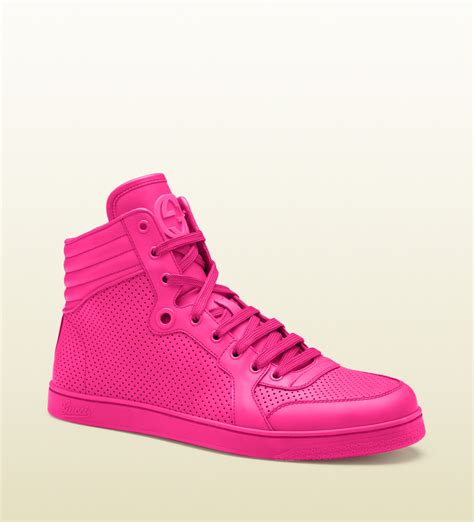 pink gucci sneaker|pink Gucci sneakers high top.